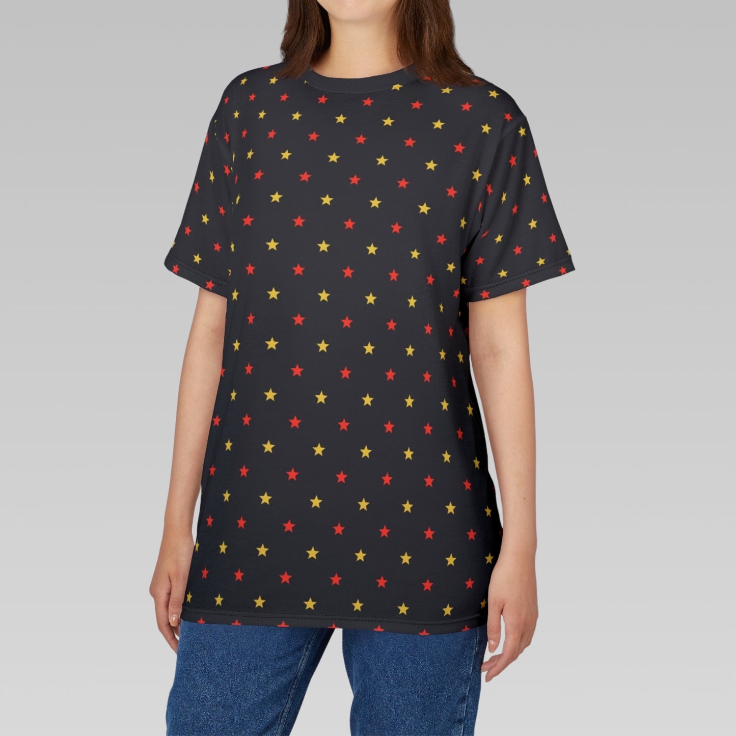 Black Stars Pattern T-Shirt