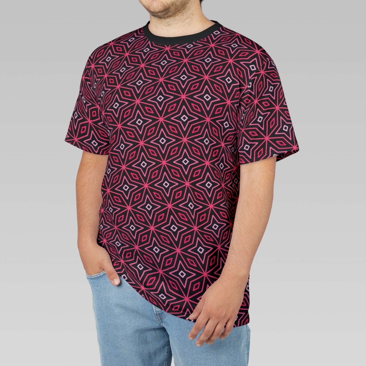 Pink Star Tile Pattern T-Shirt
