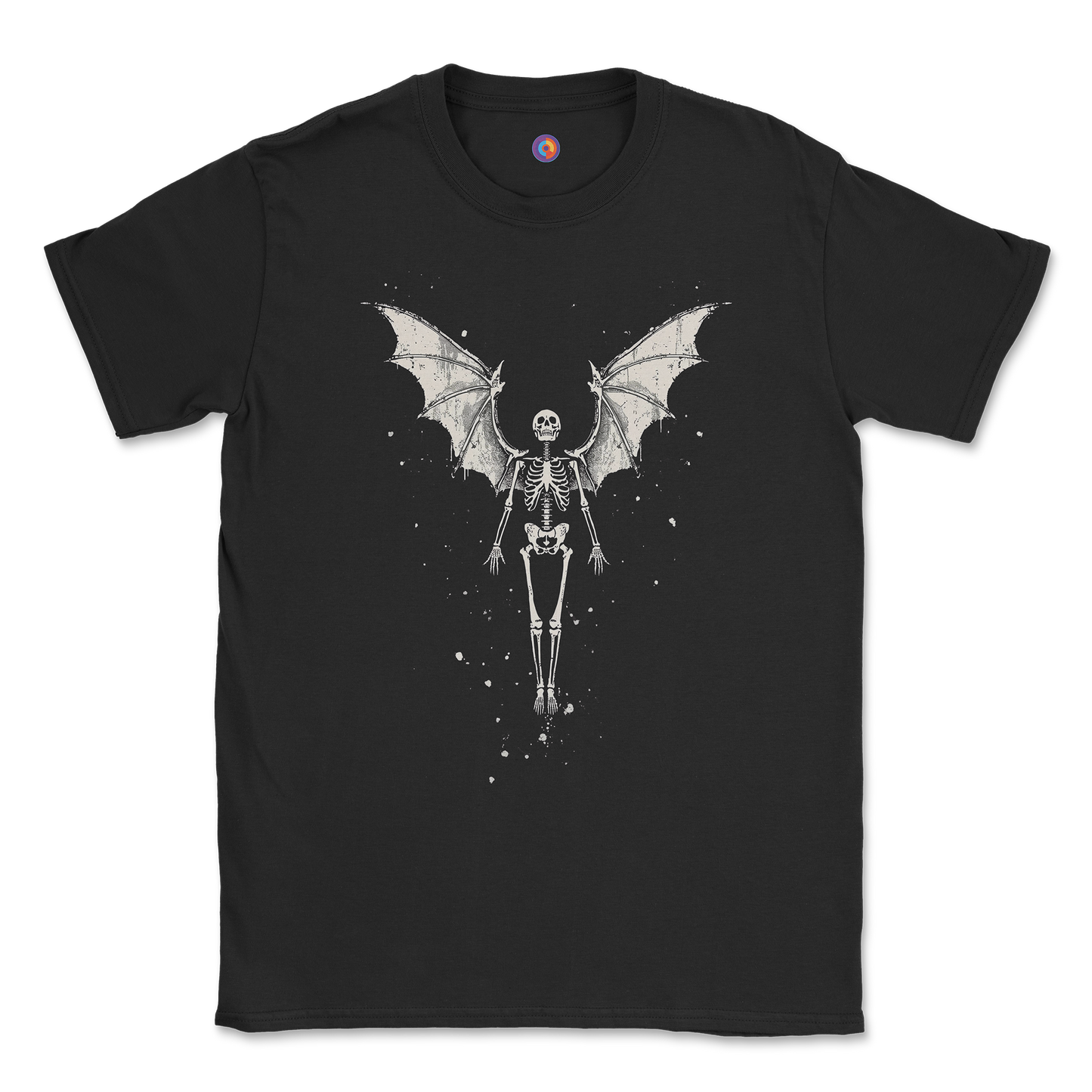 Bat Wing Skeleton T-Shirt β Vintage Gothic Ink Style