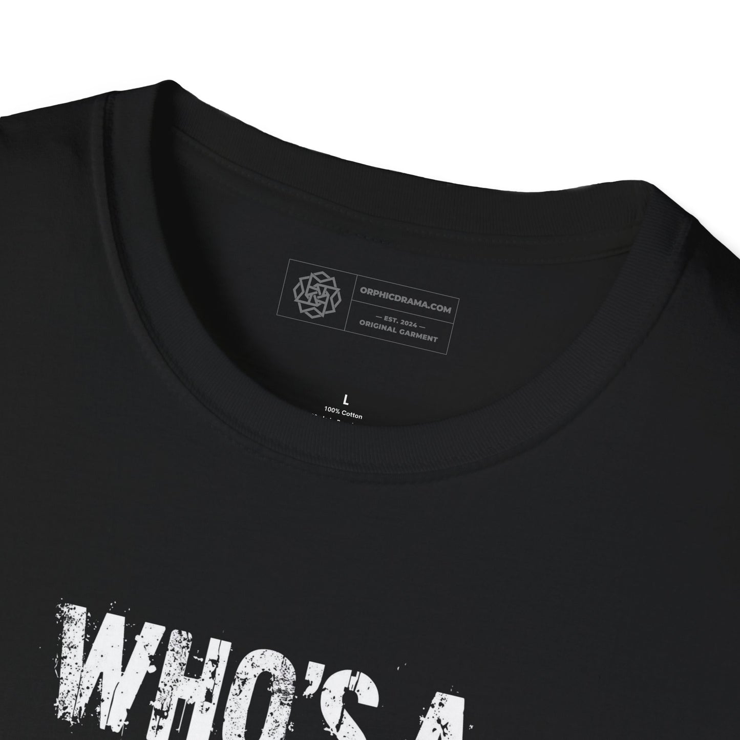 Who’s A Good Boy T-Shirt – Distressed Text Design