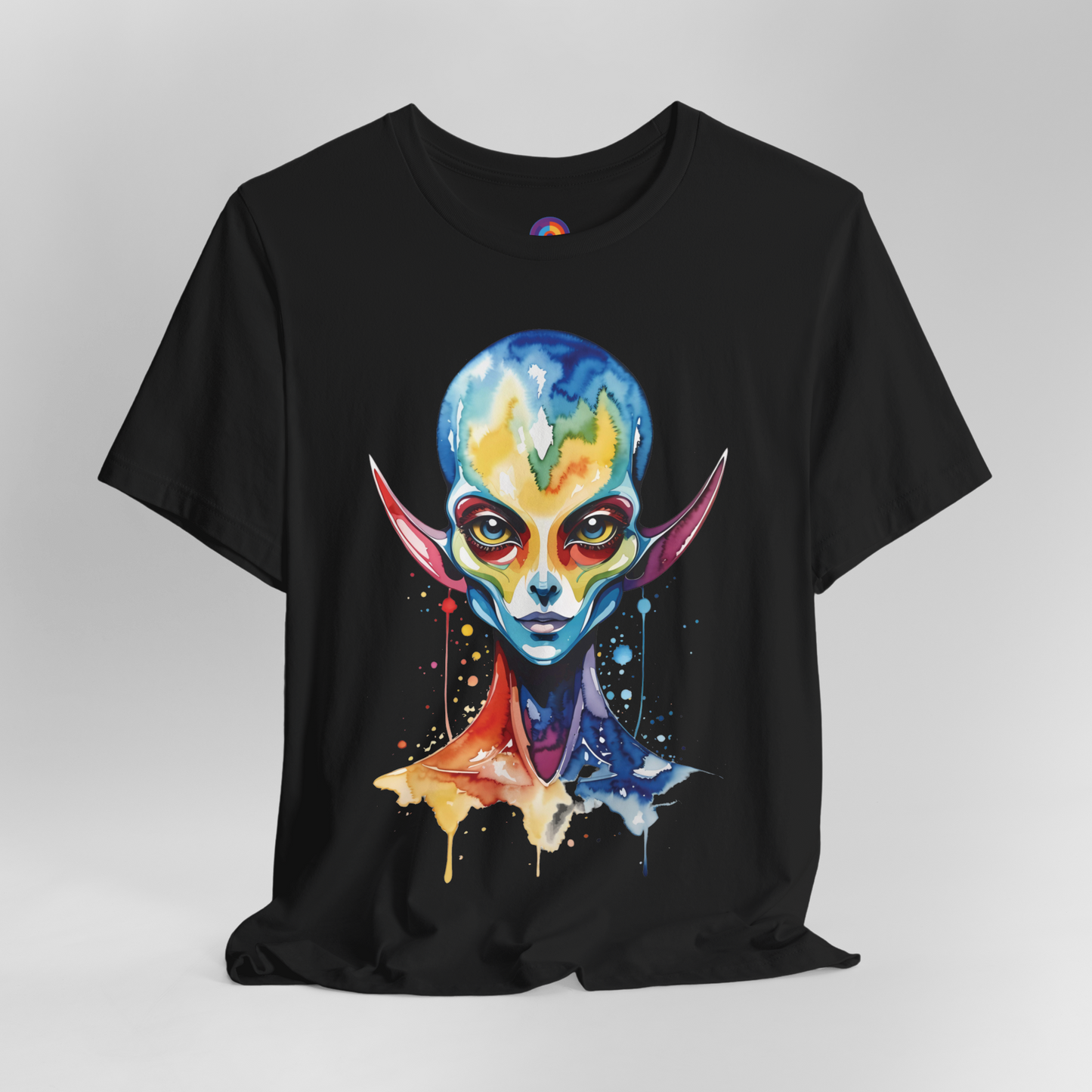 Cosmic Visitor - Watercolor Alien T-Shirt