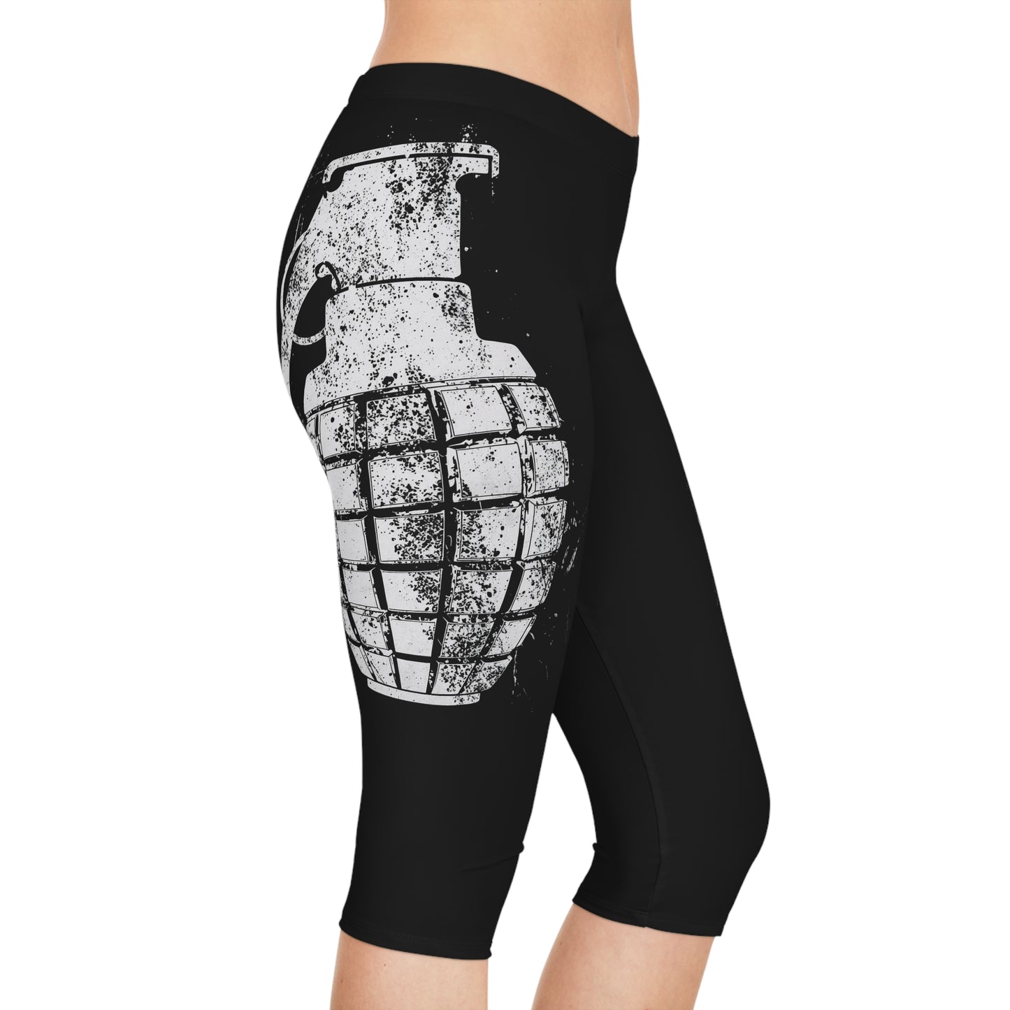 Capri Leggings - Distressed Grenades