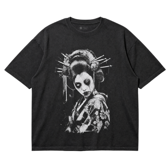 Gothic Geisha T-Shirt – Dark Japanese Illustration Tee