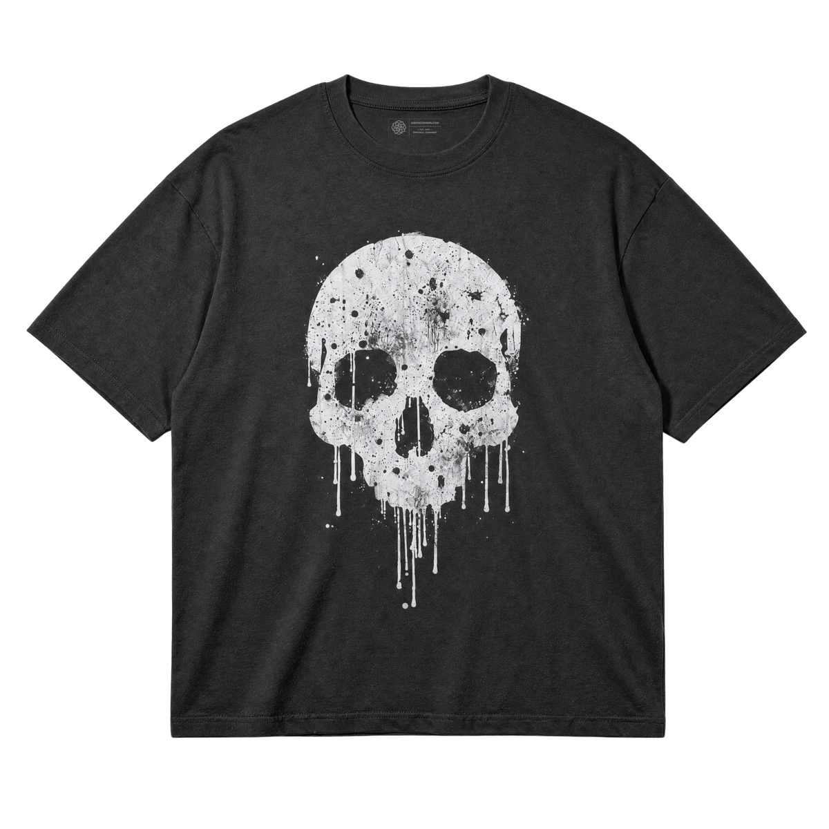 Dripping Skull – Grunge Gothic Minimalist T-Shirt