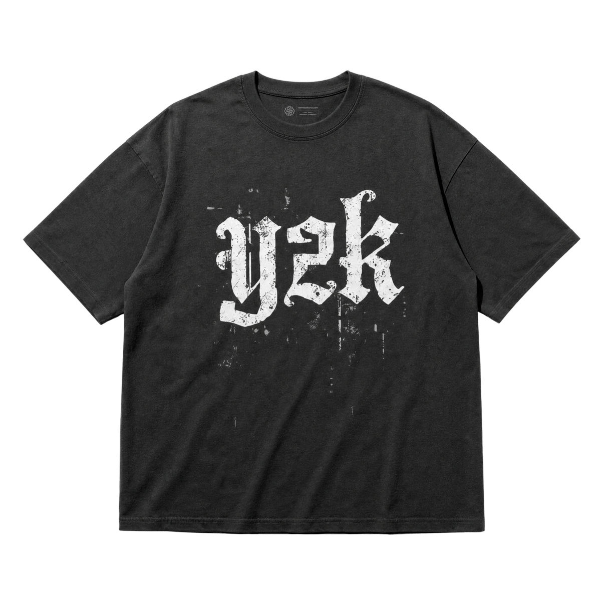 Y2K Gothic Grunge T-Shirt – Distressed Old English Design