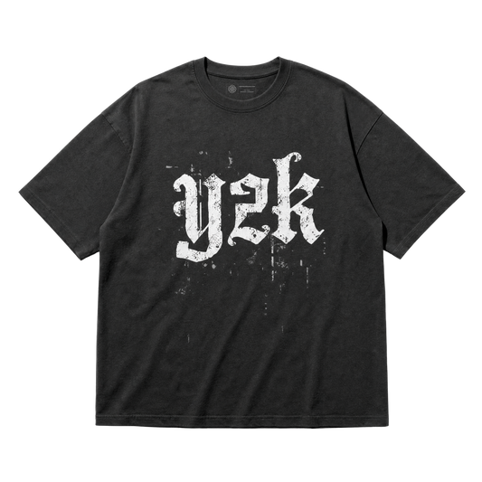 Y2K Gothic Grunge T-Shirt – Distressed Old English Design