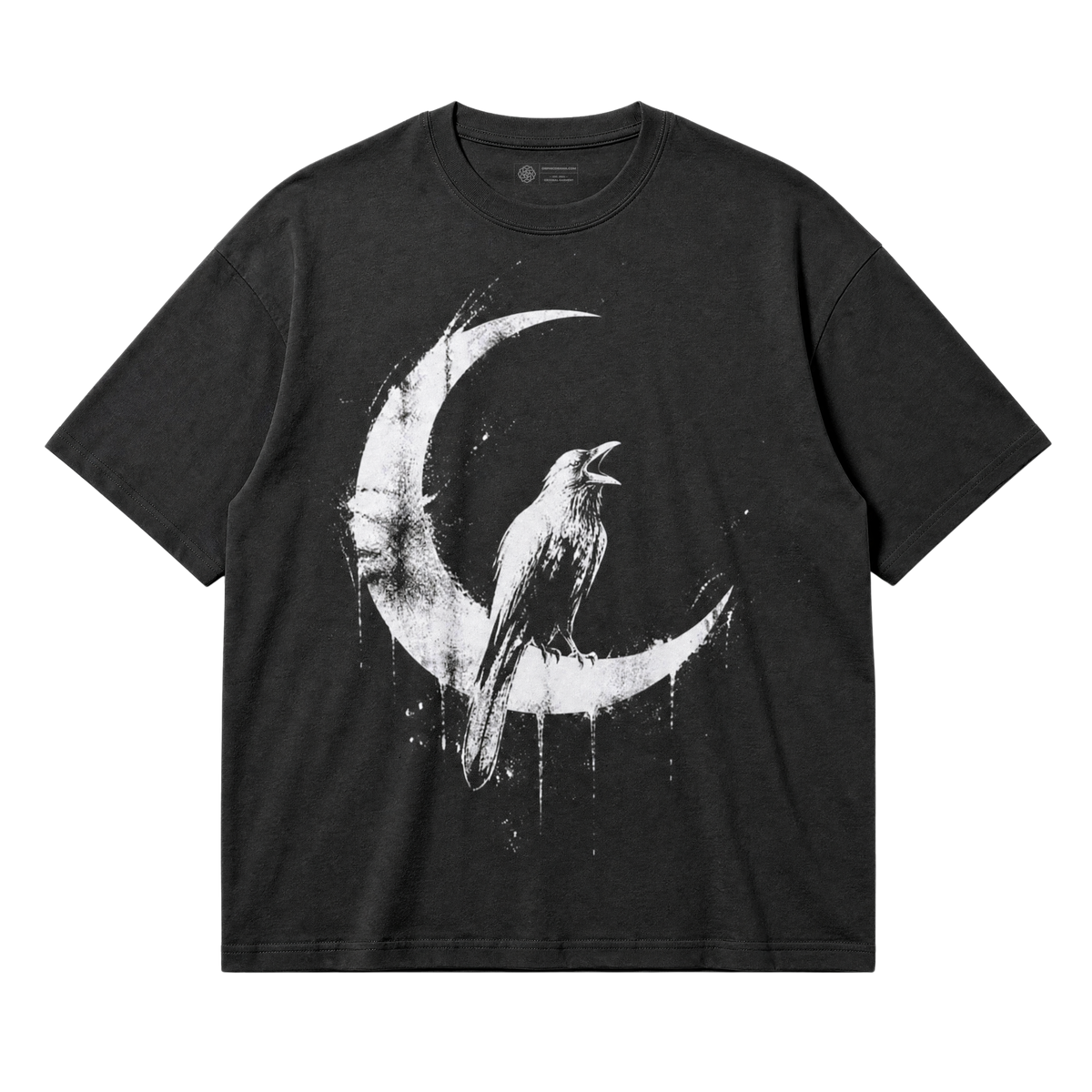 Crow on Crescent Moon T-Shirt