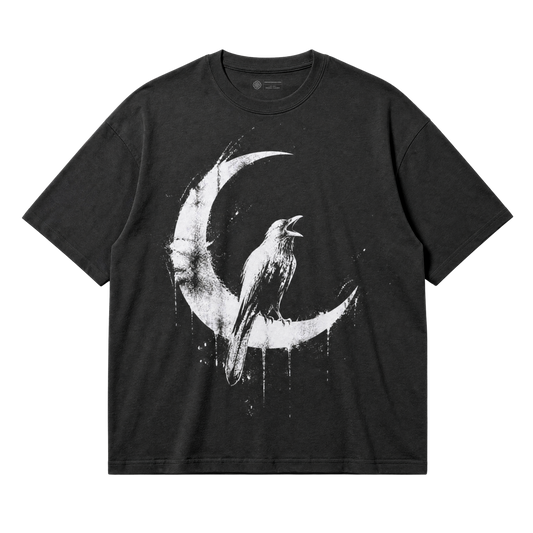 Crow on Crescent Moon T-Shirt