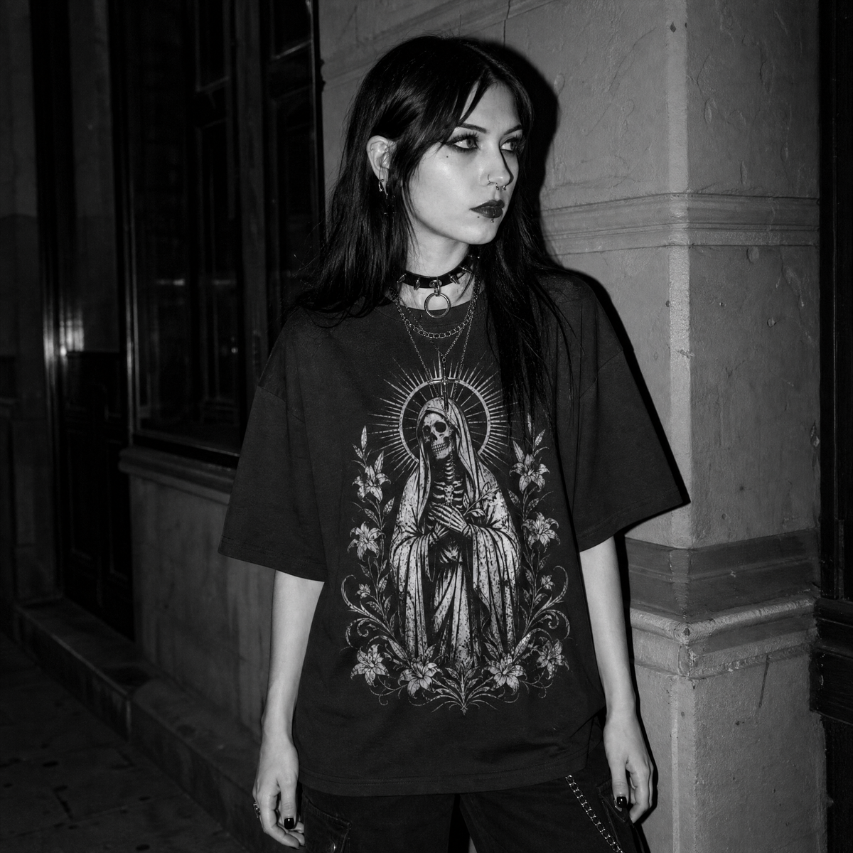 Gothic Saint Skeleton T-Shirt