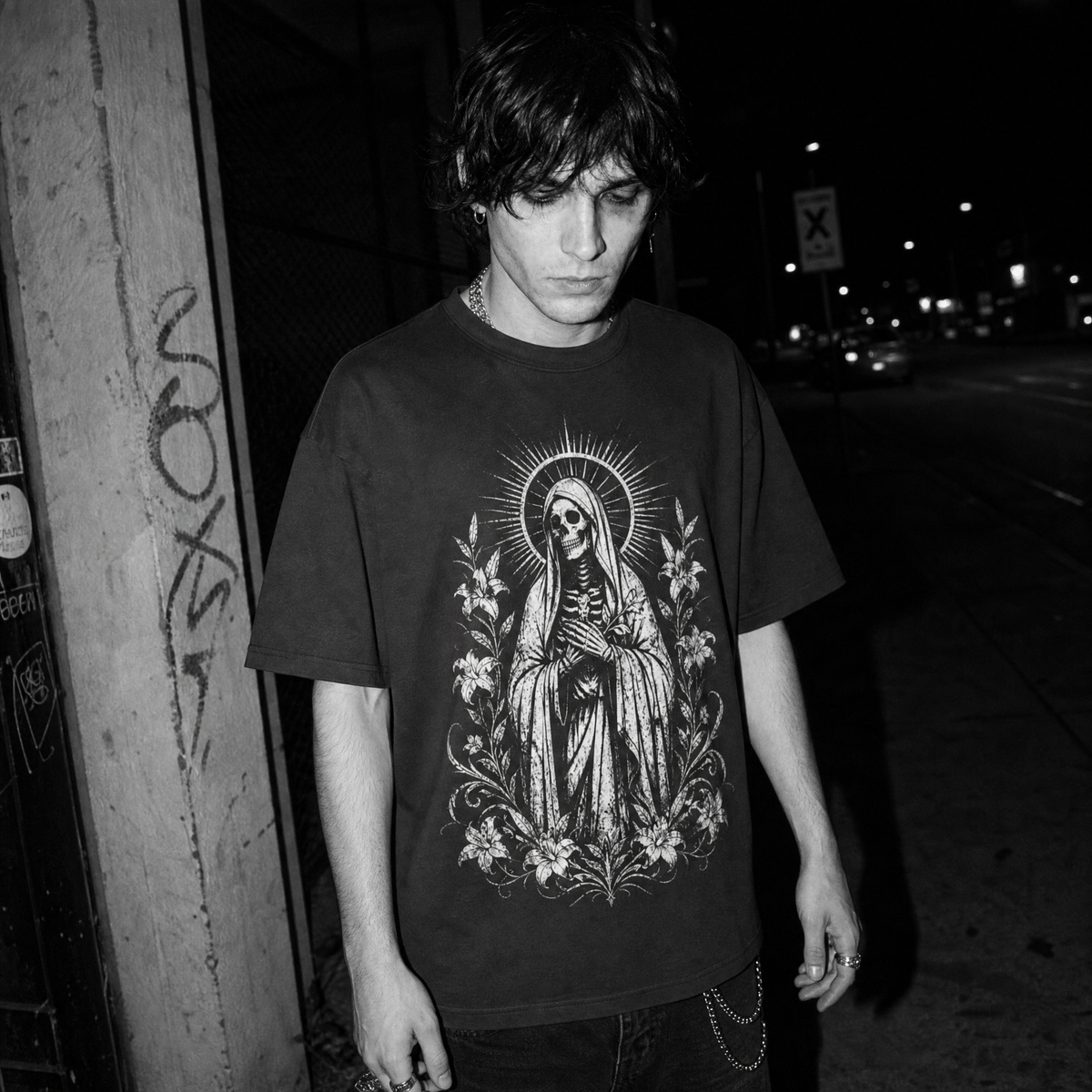 Gothic Saint Skeleton T-Shirt