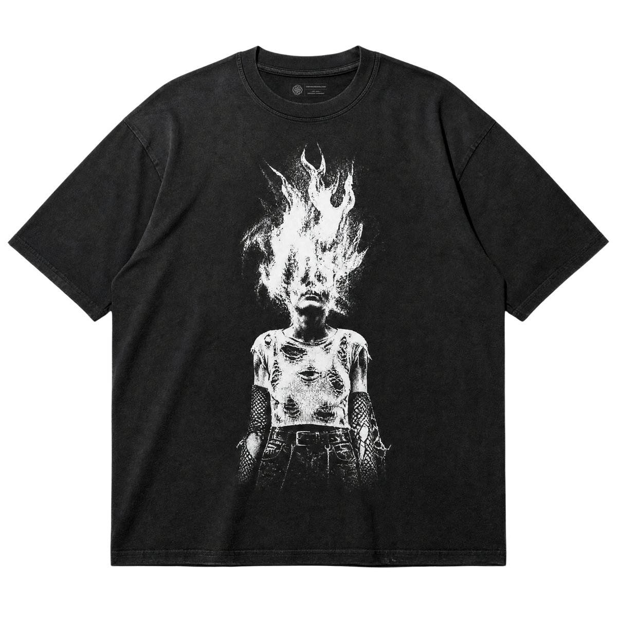 Burning Specter T-Shirt – Grunge Punk Flame Graphic