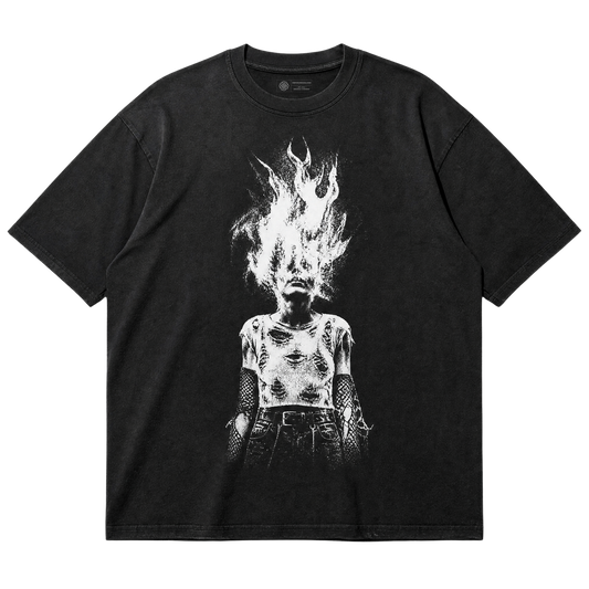 Burning Specter T-Shirt – Grunge Punk Flame Graphic