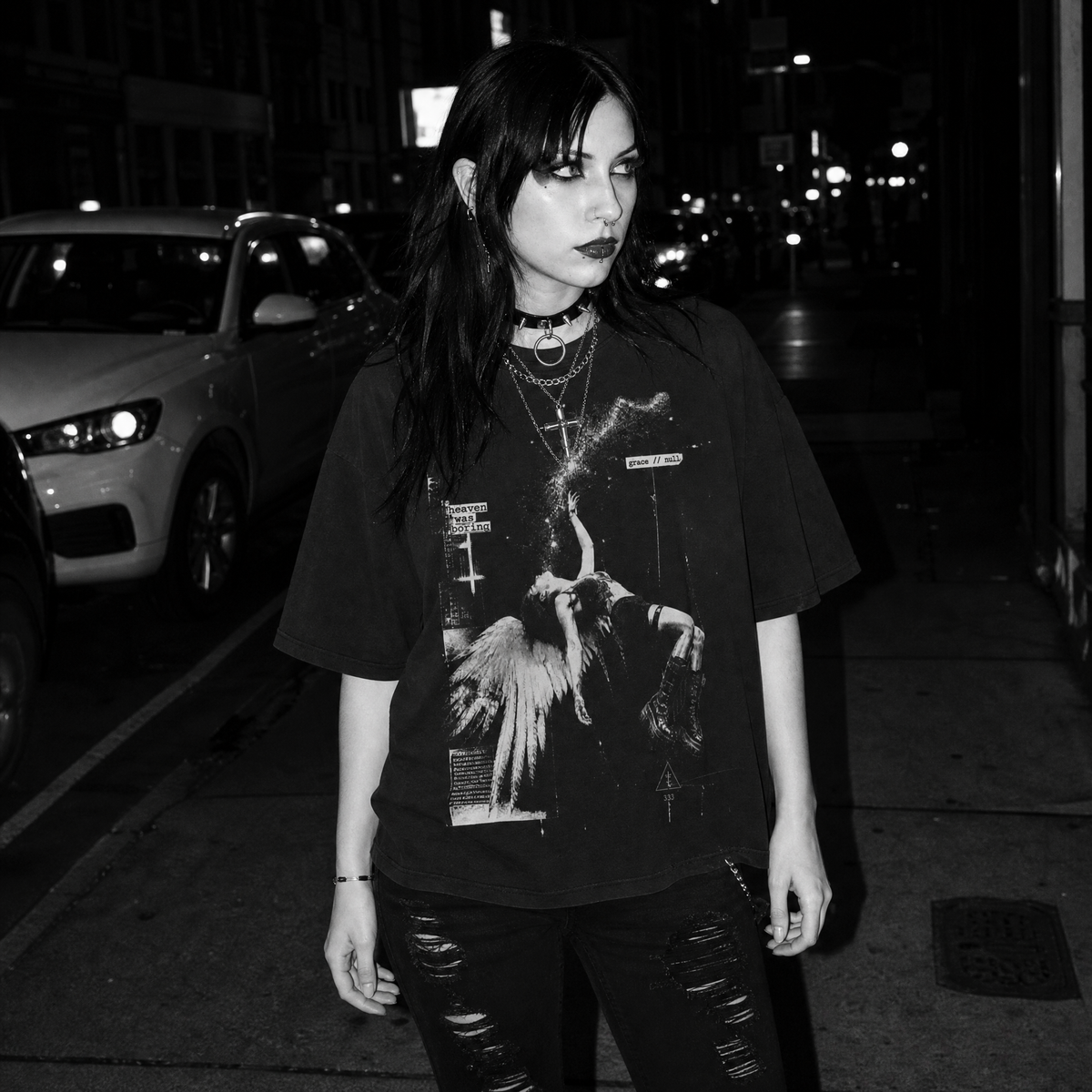 Fallen Angel T-Shirt - Nu Grunge Y3K Graphic