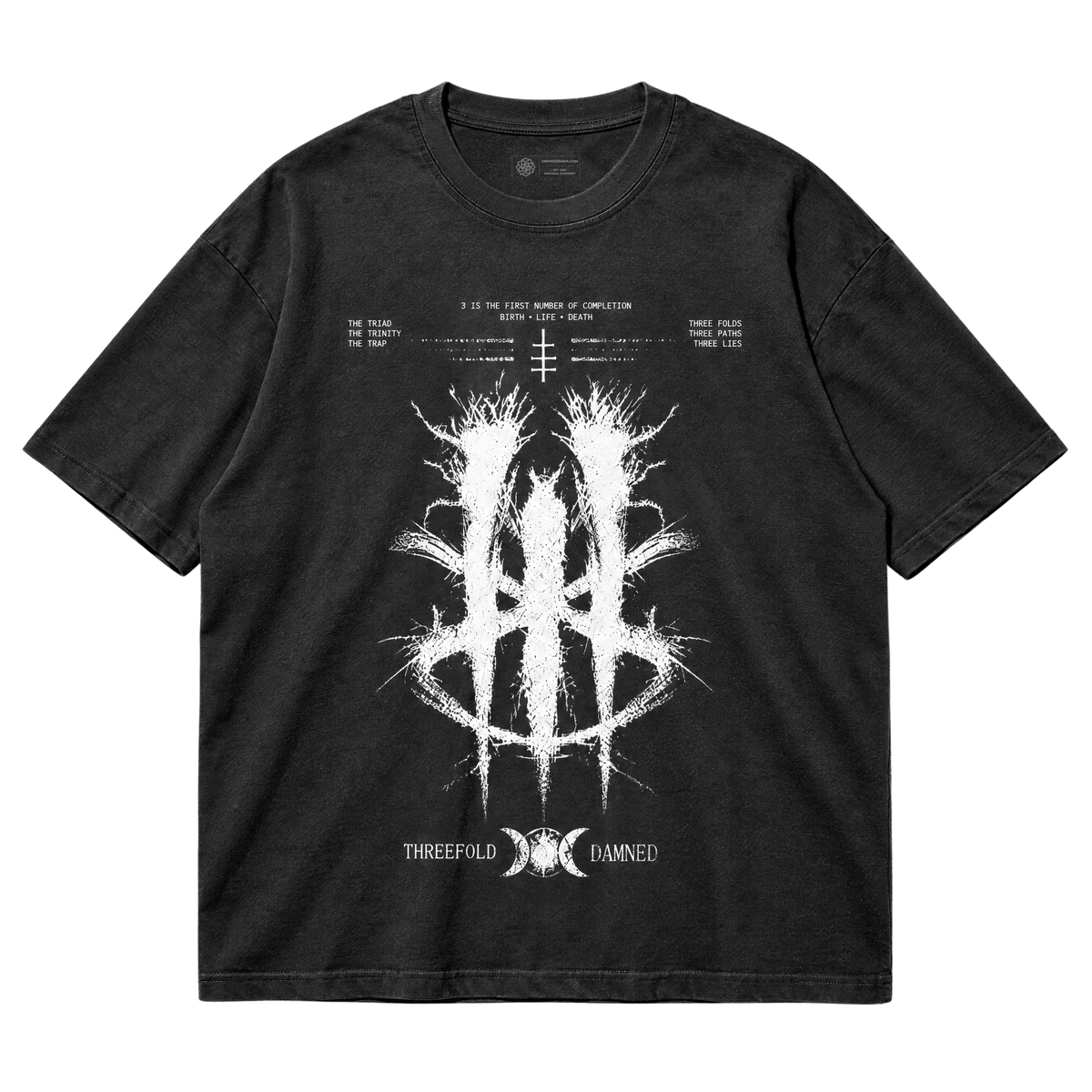 Number 3 T-Shirt – Dark Symbolic Distortion Design