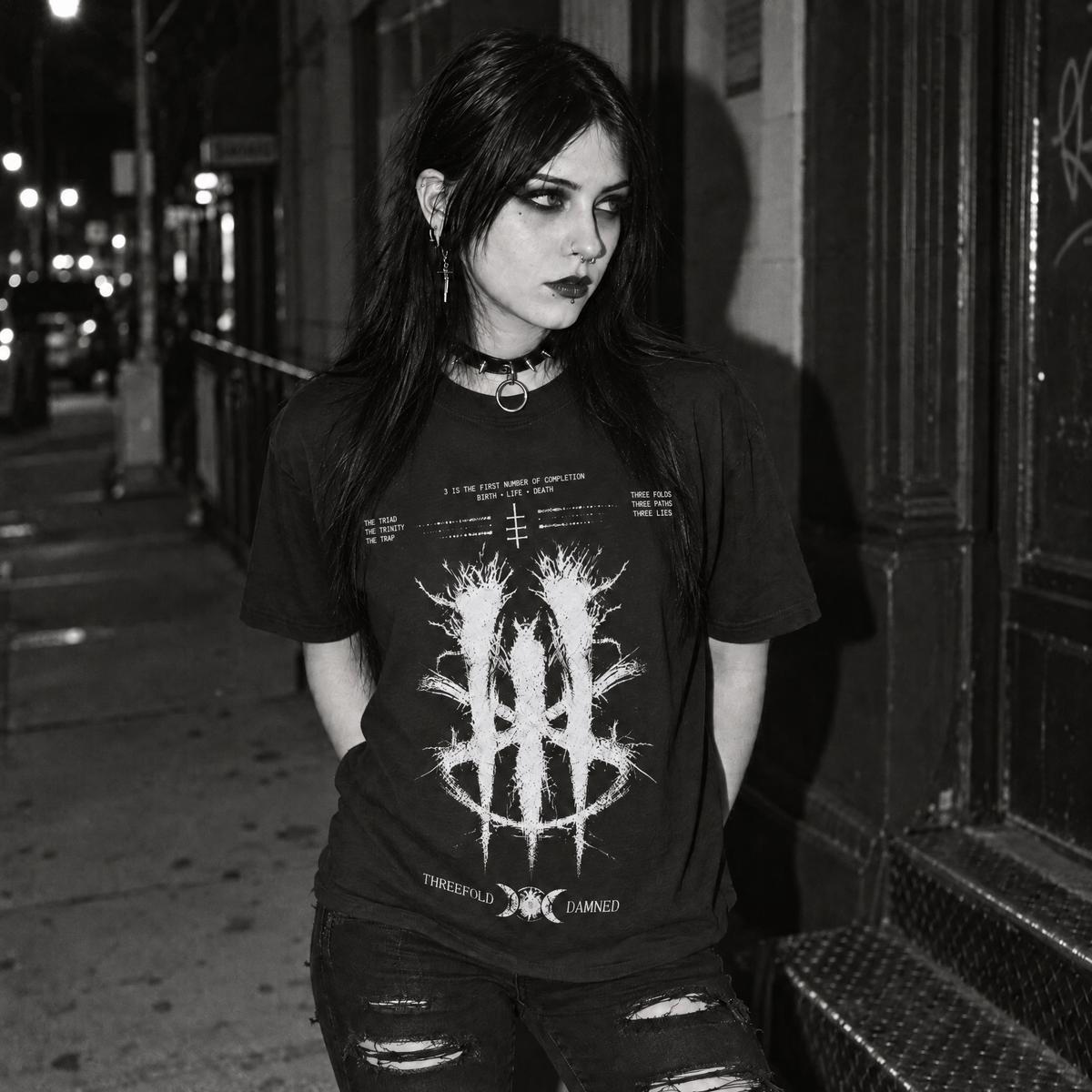 Number 3 T-Shirt – Dark Symbolic Distortion Design