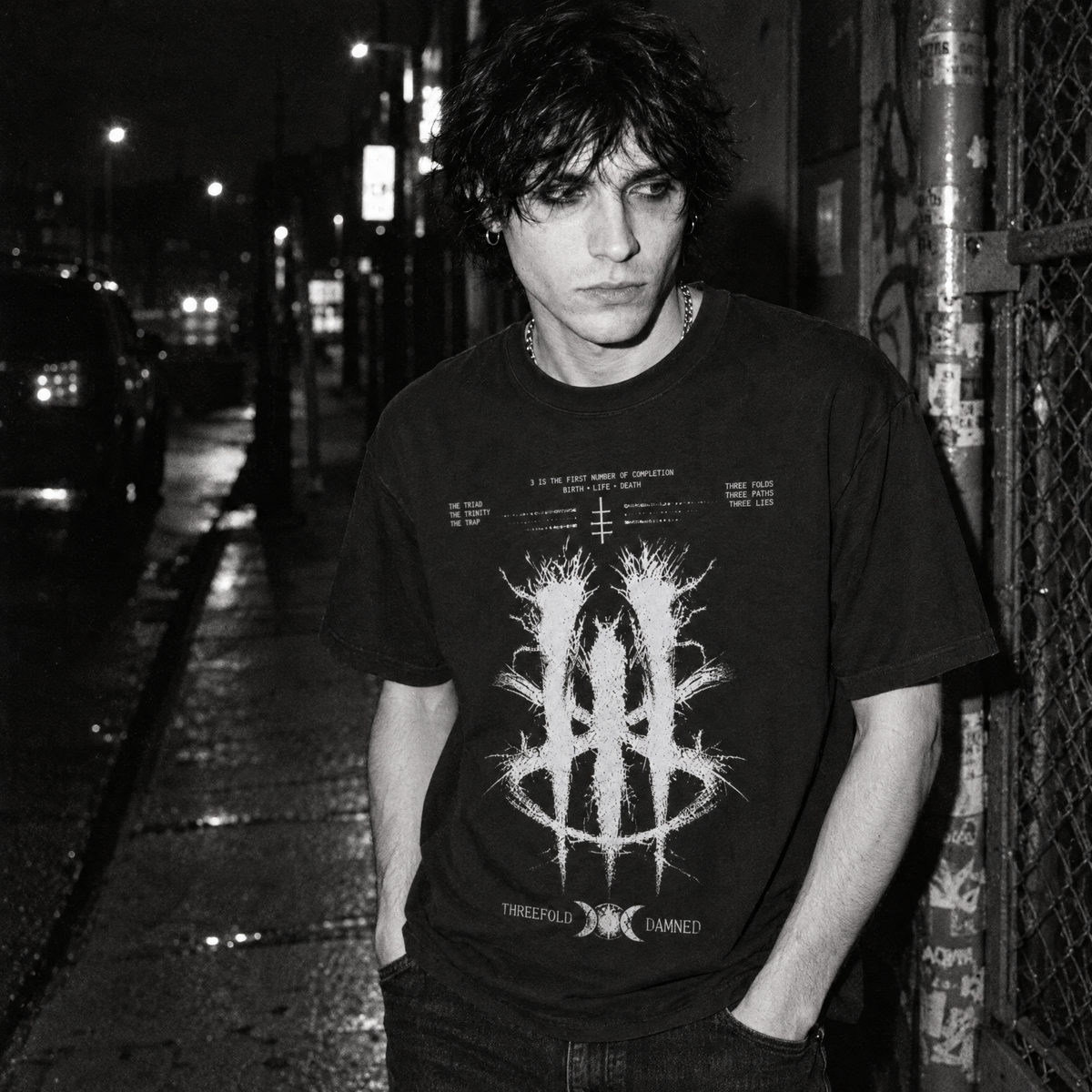 Number 3 T-Shirt – Dark Symbolic Distortion Design