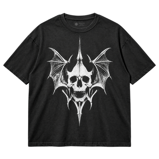 Bat Skull T-Shirt – Occult Winged Sigil Graphic
