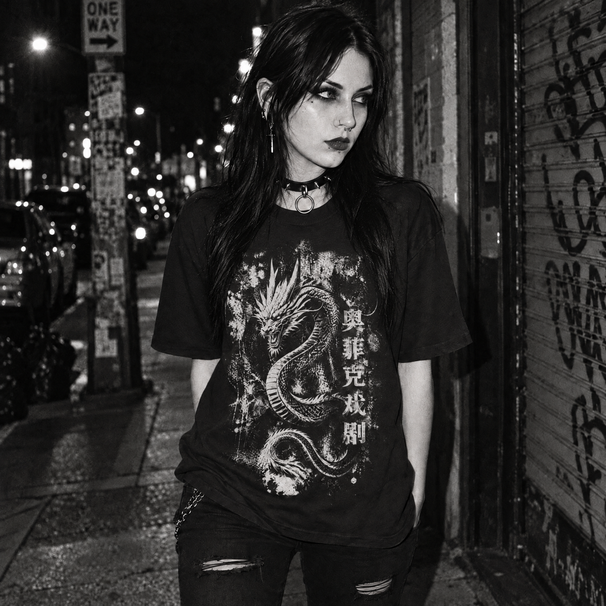 Chinese Dragon T-Shirt - Grunge Mythic Graphic Tee