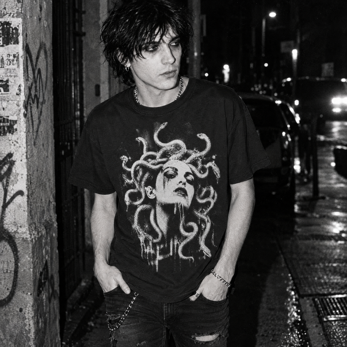 Medusa T-Shirt - Grunge Mythic Graphic Tee