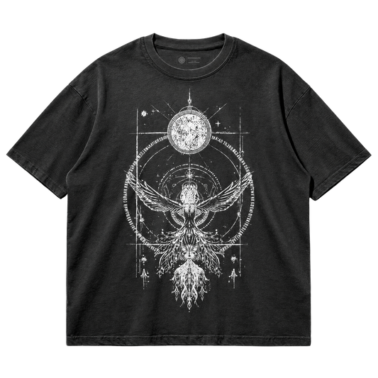 Celestial Phoenix T-Shirt - Occult Winged Symbol Graphic