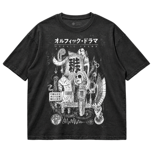 Occult Kanji Shrine T-Shirt - Dark Symbolic Graphic Tee