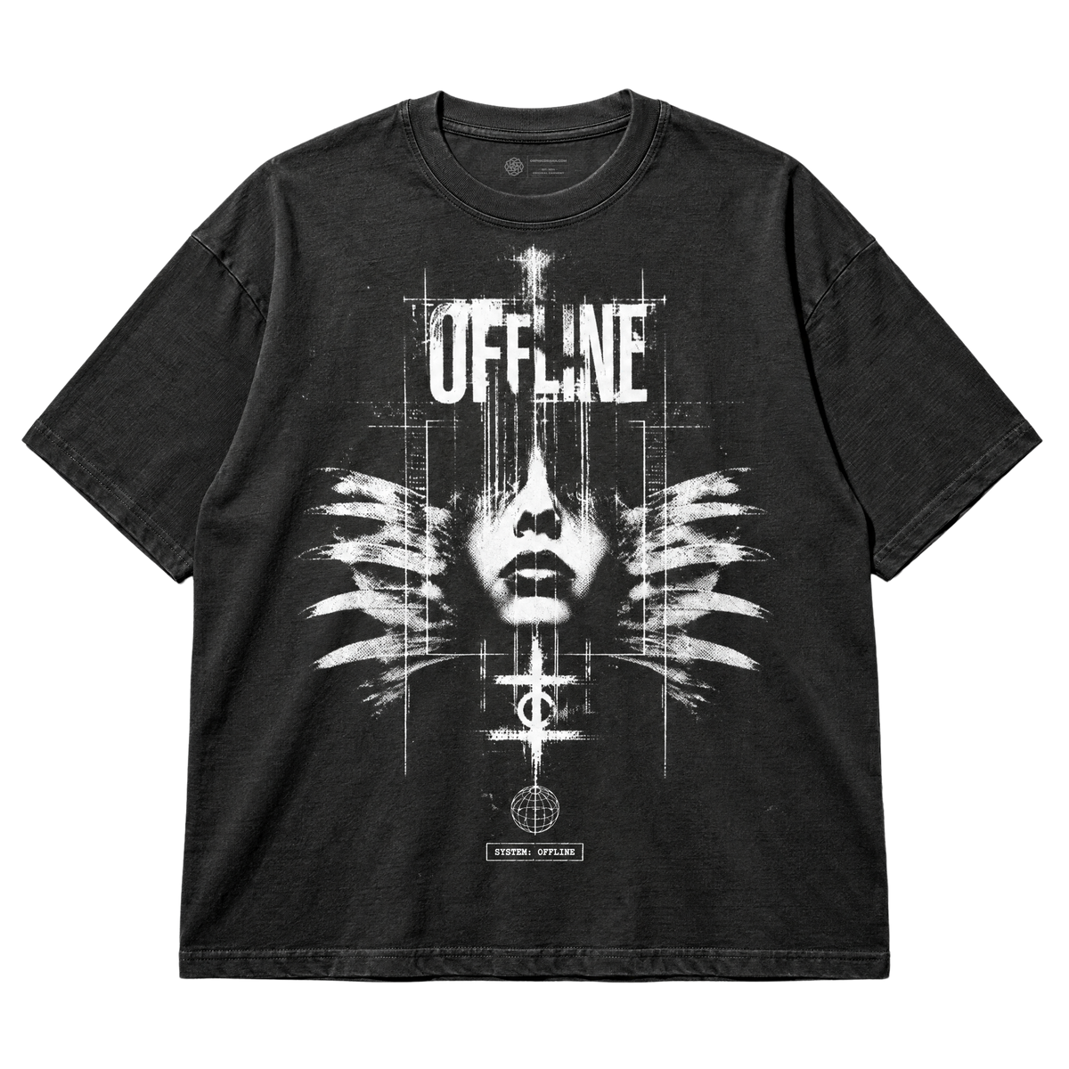 Offline T-Shirt - Distressed Gothic Typography