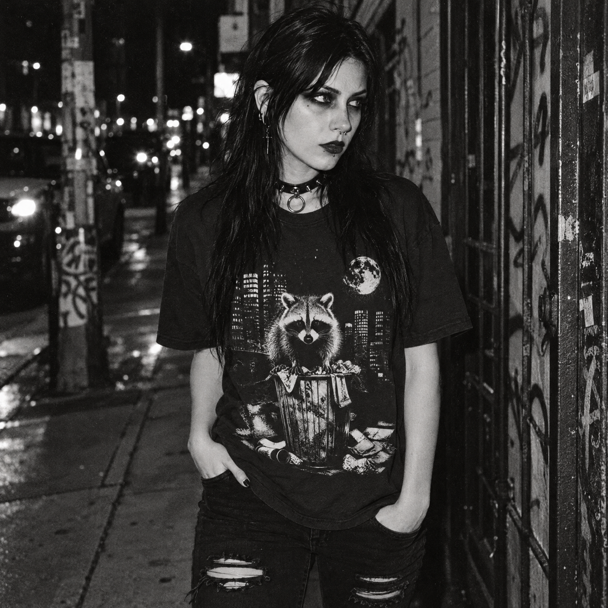 Raccoon T-Shirt - Trash Panda Grunge Graphic