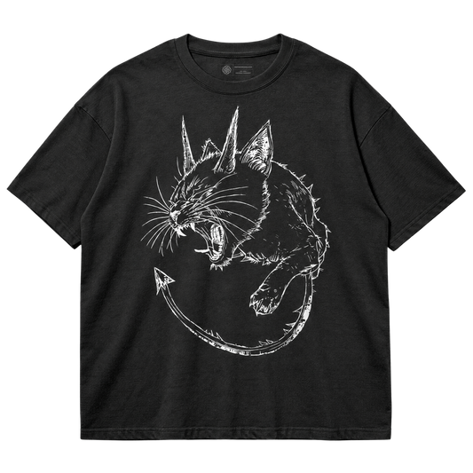 Evil Cat T-Shirt – Dark Gothic Demon Cat Design