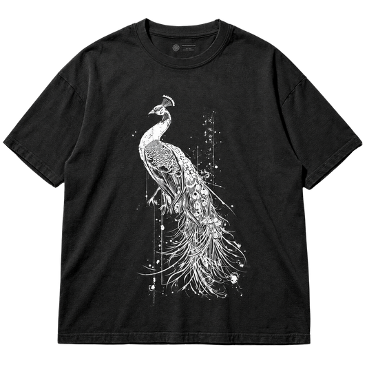 Peacock T-Shirt – Grunge Linework Illustration
