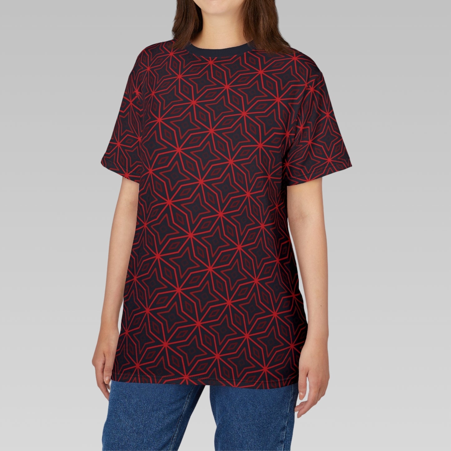 Red Star Tile Pattern T-Shirt