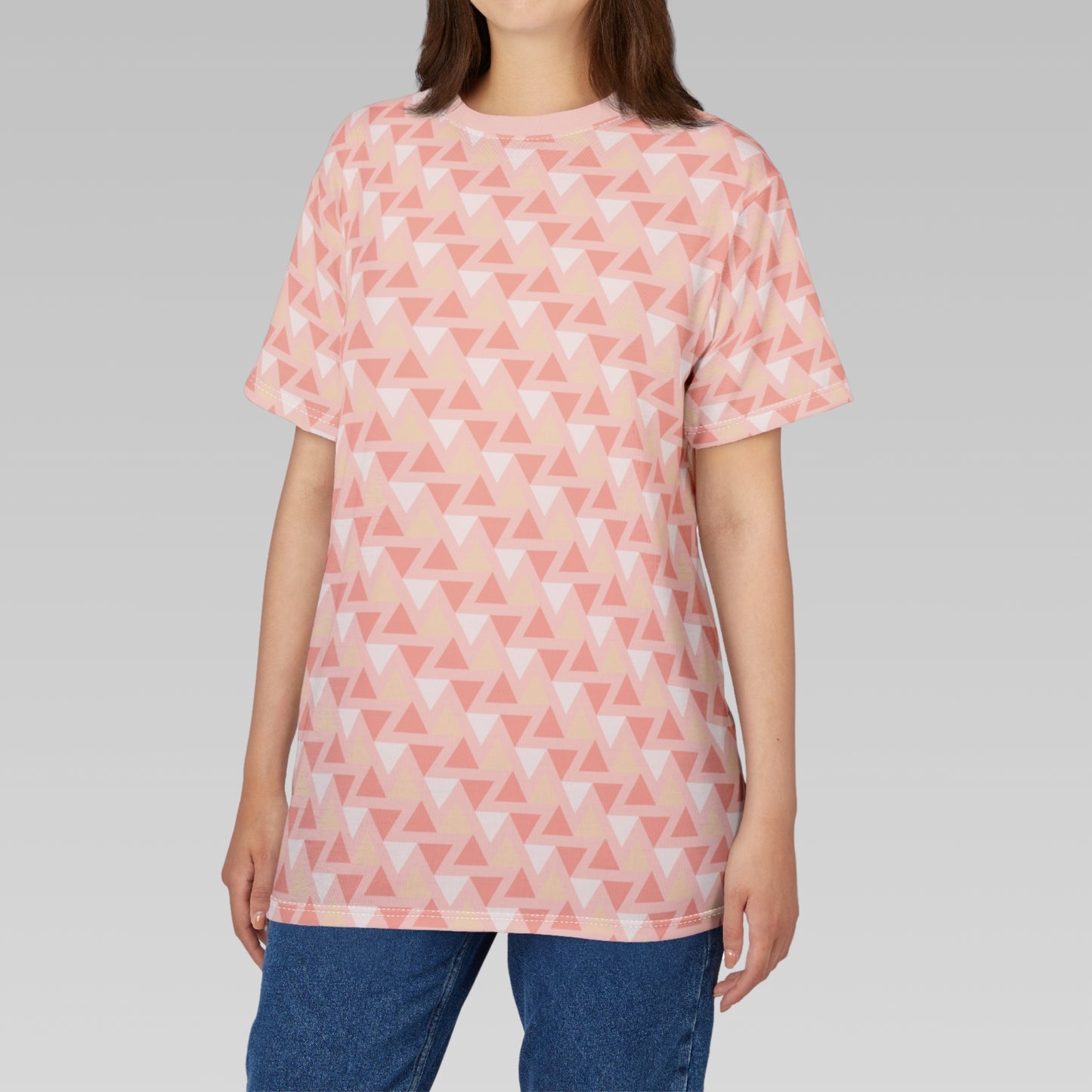 Pale Coral Triangle Pattern T-Shirt