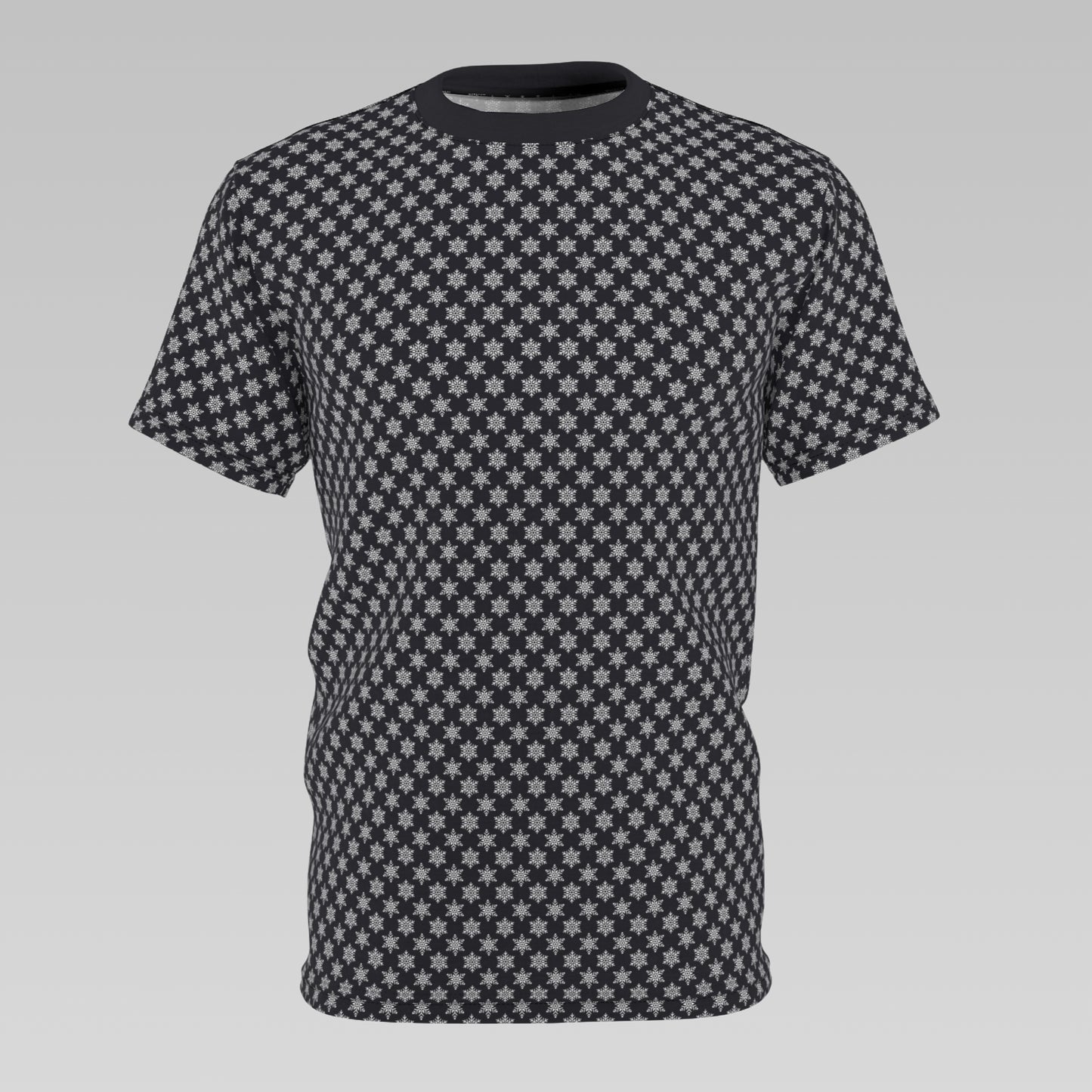 Black Snowflakes Pattern T-Shirt