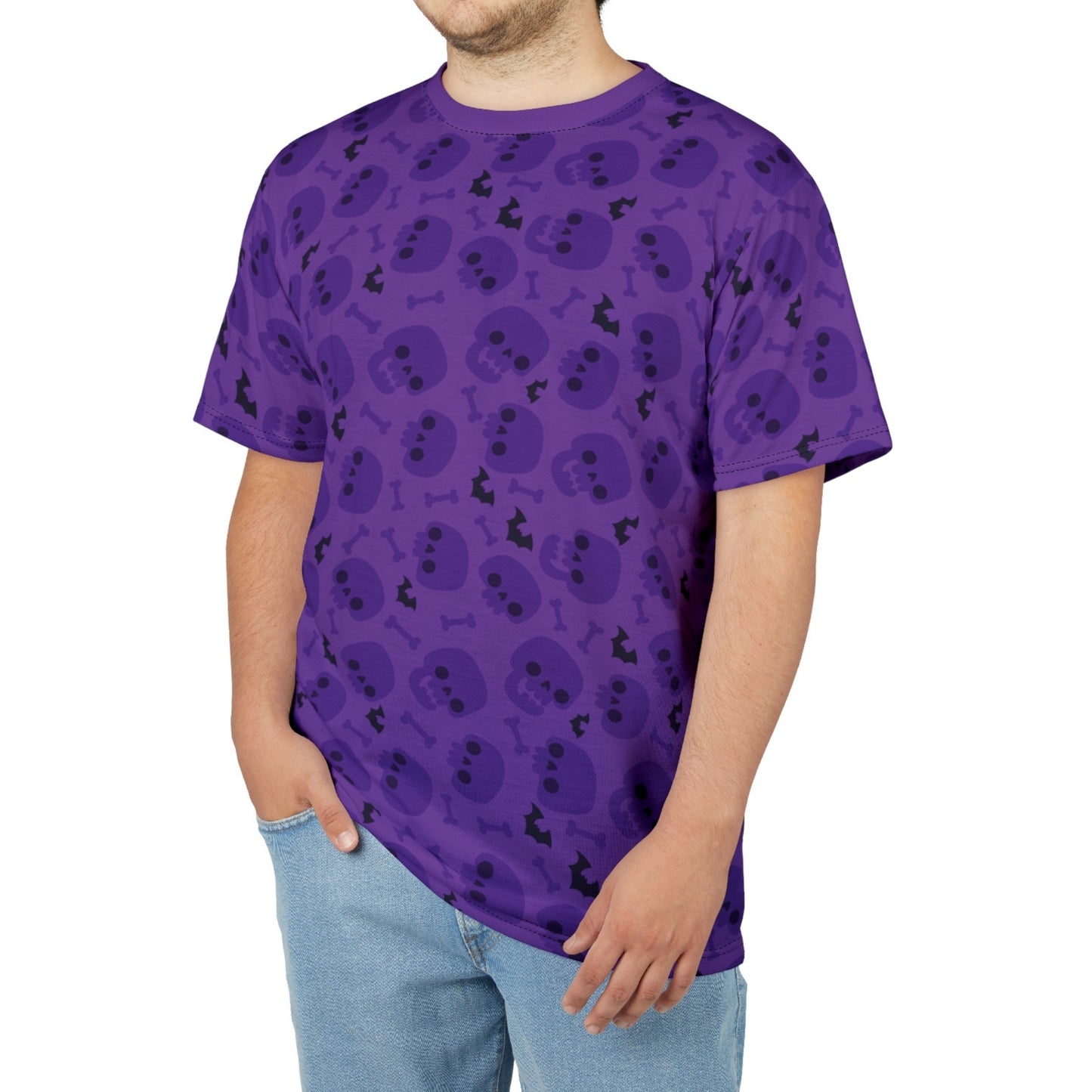 Purple Skull Pattern T-Shirt