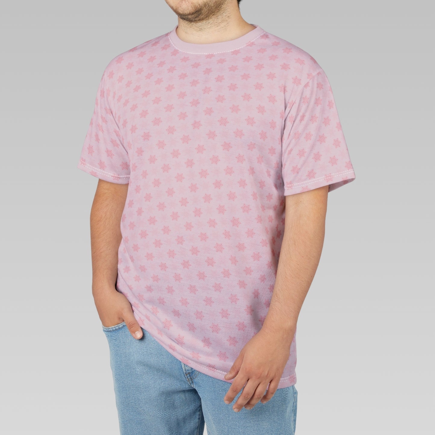 Soft Pink Snowflakes Pattern T-Shirt