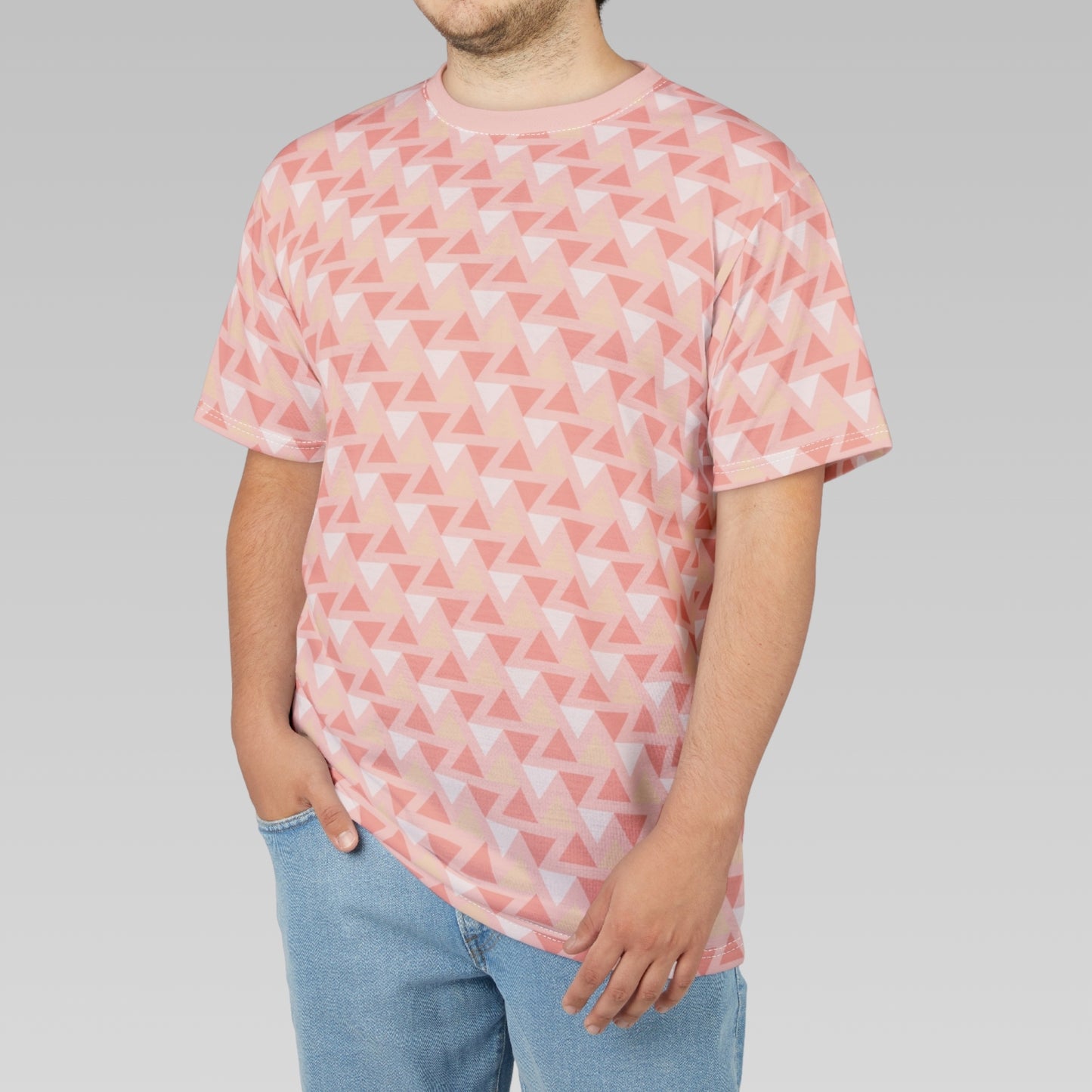 Pale Coral Triangle Pattern T-Shirt
