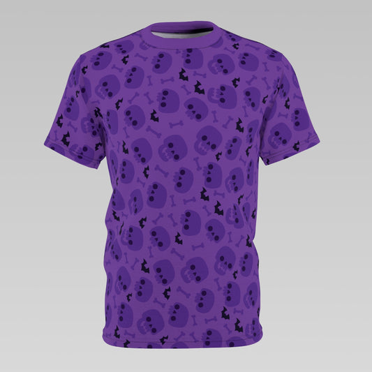 Purple Skull Pattern T-Shirt