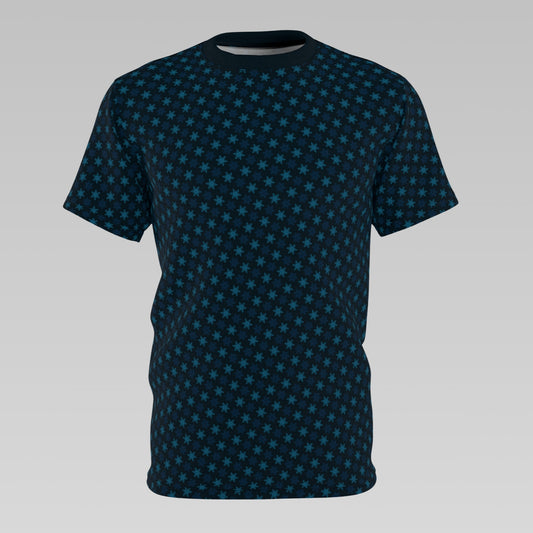 Midnight Blue Snowflakes Pattern T-Shirt