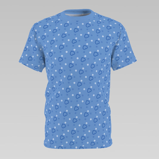 Blue Heart Pattern T-Shirt