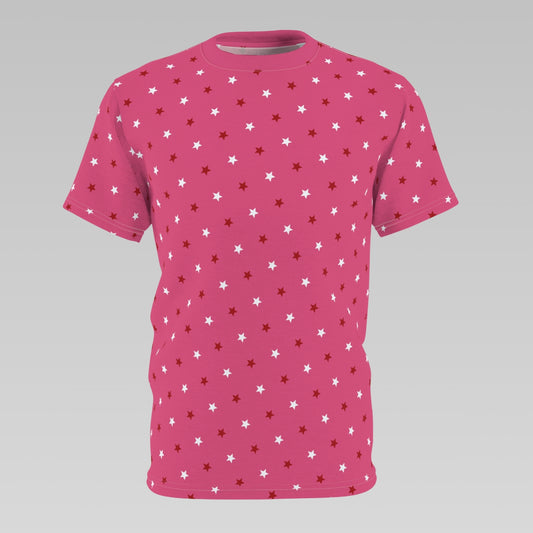 Hot Pink Stars Pattern T-Shirt