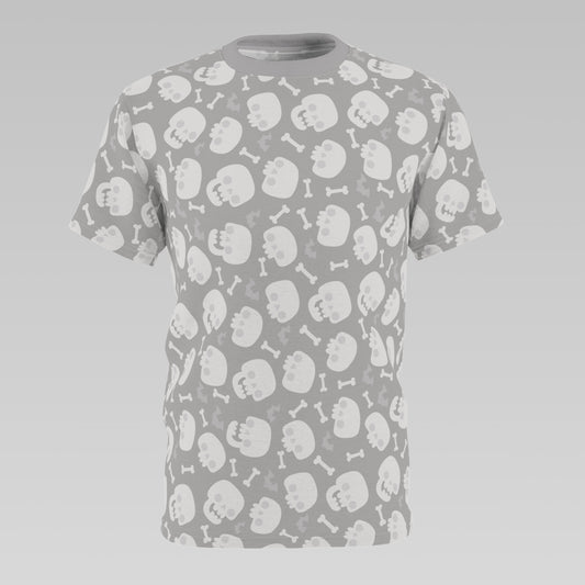 Grey Skull Pattern T-Shirt