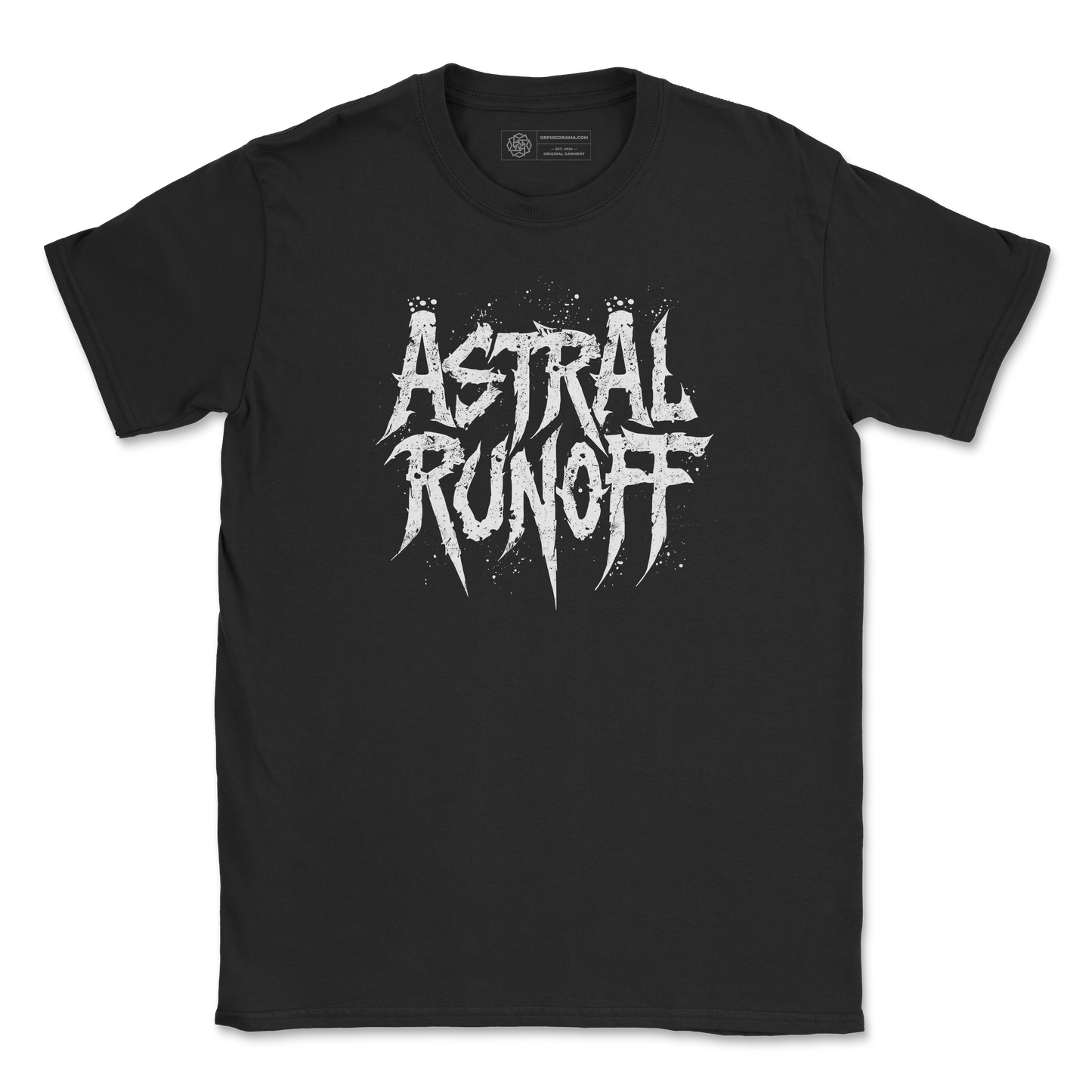 Astral Runoff T-Shirt – Gothic Typography Tee