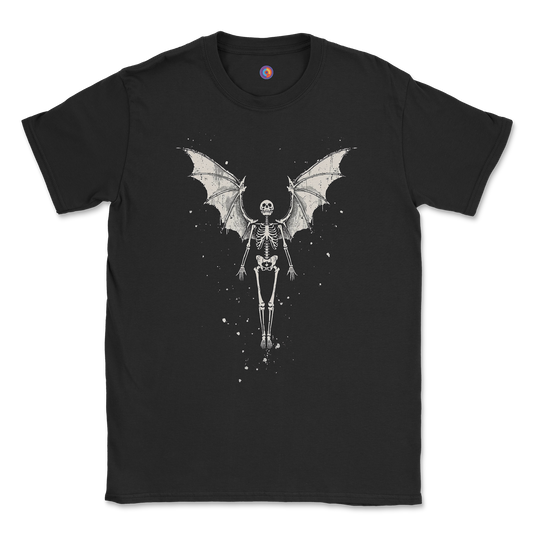 Bat Wing Skeleton T-Shirt – Vintage Gothic Ink Style