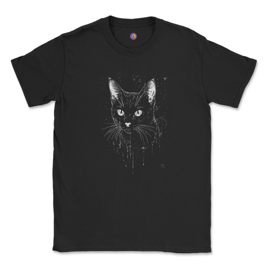 Black Cat T-Shirt – Dark Aesthetic Cat Design