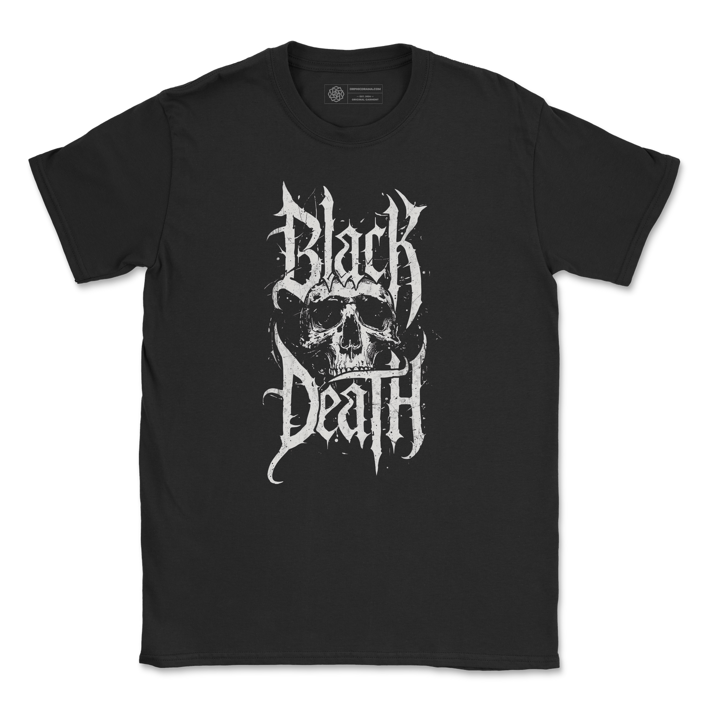 Black Death Skull T-Shirt - Gothic Metal Graphic Tee
