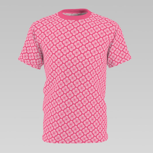 Hot Pink Flower Pattern T-Shirt