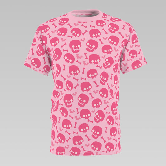 Pink Skull Pattern T-Shirt