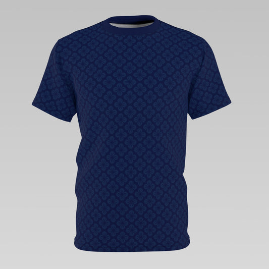 Midnight Blue Flower Pattern T-Shirt
