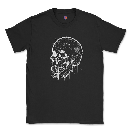 Eroded Skull T-Shirt – Cracked Grunge Bone Art