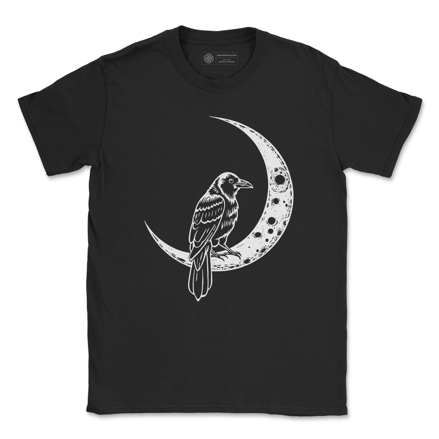 Crow on Crescent Moon T-Shirt