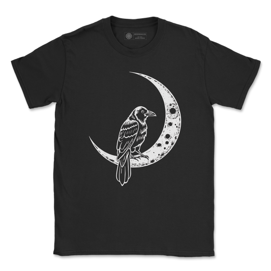 Crow on Crescent Moon T-Shirt